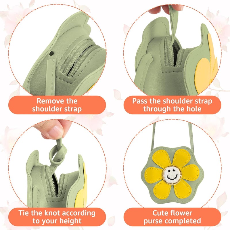 Easozoom Daisy Flower Tiny Small Purse Crossbody Shoulder Bag for Toddler Teen Girls 2 3 4 5 6 7 8 Year Old Kids Baby Gift - Image 3